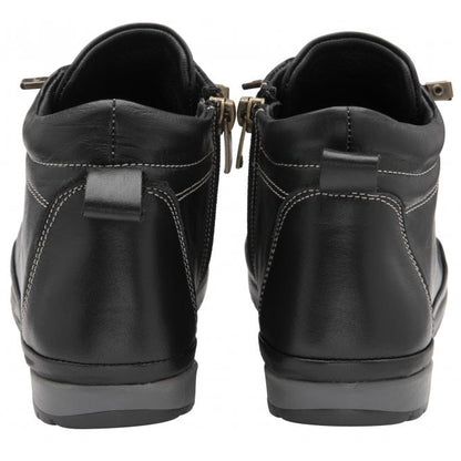  Black Leather Frida Ankle Boots | Lotus