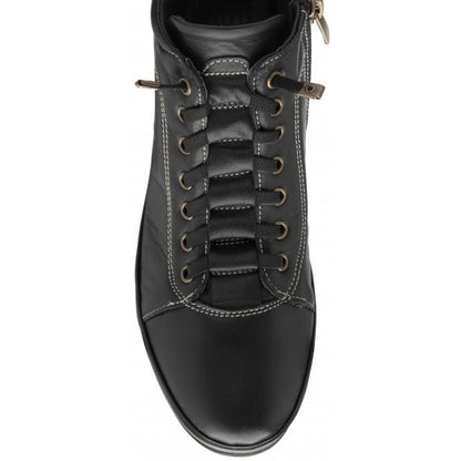  Black Leather Frida Ankle Boots | Lotus