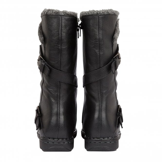  Black Leather Jolanda Mid-Calf Boots | Lotus