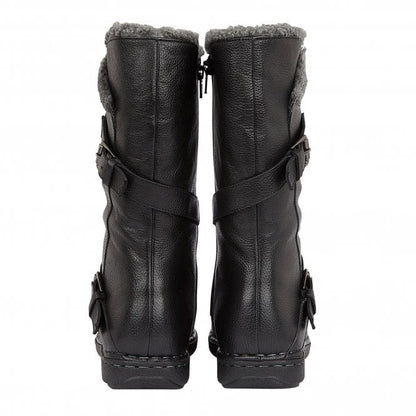  Black Leather Jolanda Mid-Calf Boots | Lotus