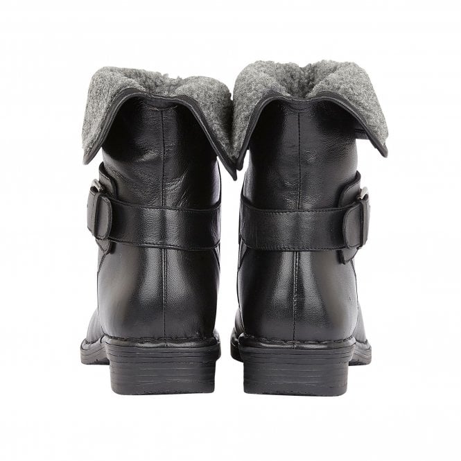  Black Leather Matterhorn Ankle Boots | Lotus