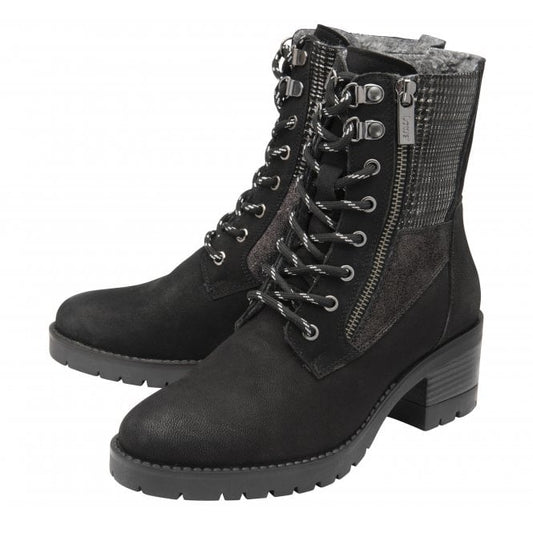  Black Leather Oklahoma Ankle Boots | Lotus