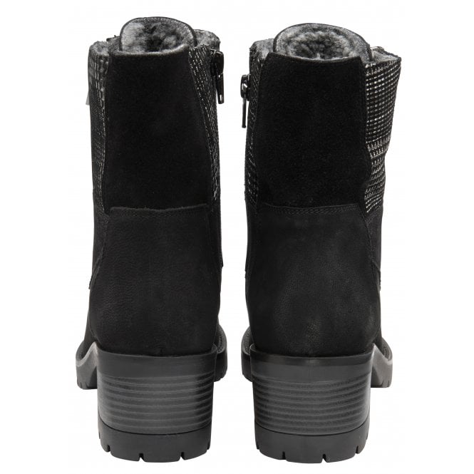  Black Leather Oklahoma Ankle Boots | Lotus