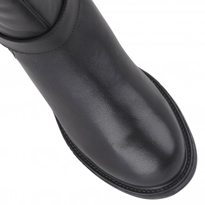  Black Leather & Suede Maddy Mid-Calf Boots | Lotus