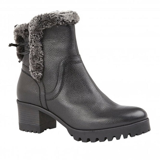  Black Leather Suzy Ankle Boots | Stressless By Lotus