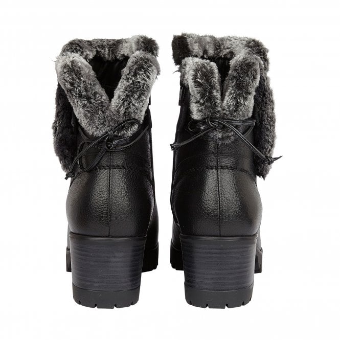  Black Leather Suzy Ankle Boots | Stressless By Lotus