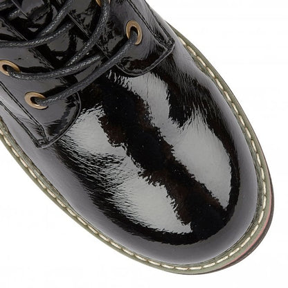  Black & Leopard-Print Naomi Lace-Up Ankle Boots | Lotus