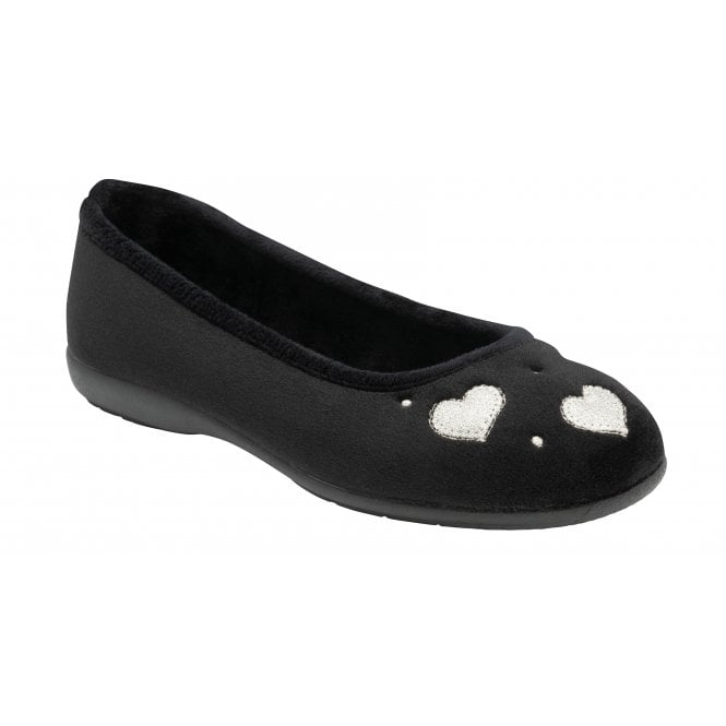  Black Lois Ballerina Slippers | Lotus