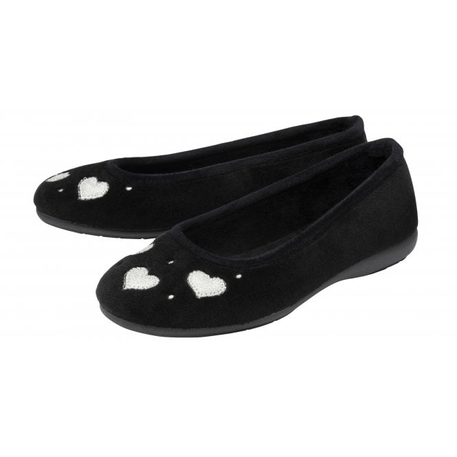  Black Lois Ballerina Slippers | Lotus