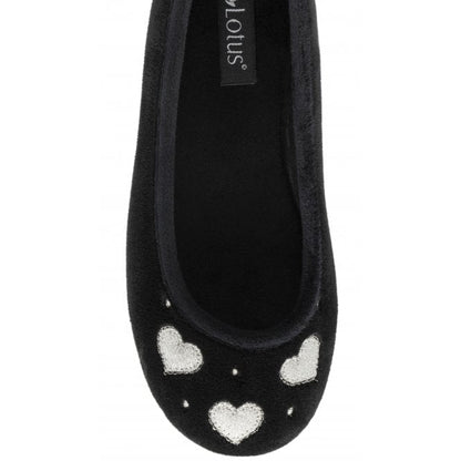  Black Lois Ballerina Slippers | Lotus