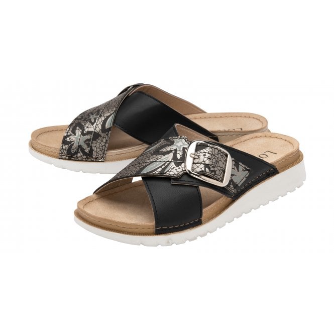  Black Marta Mule Sandals | Lotus