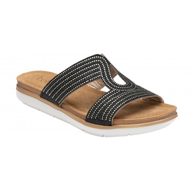  Black Nadya Open-Toe Mule Sandals | Lotus