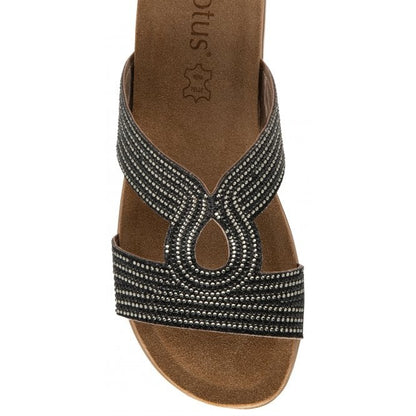  Black Nadya Open-Toe Mule Sandals | Lotus