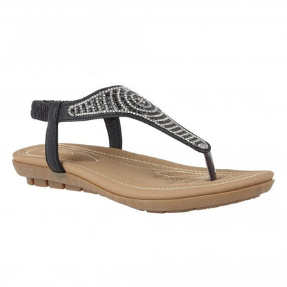  Black Orla Flat Toe-Post Sandals | Lotus
