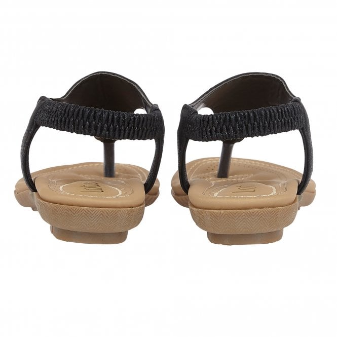  Black Orla Flat Toe-Post Sandals | Lotus