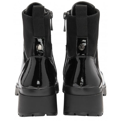  Black Patent Alder Zip-Up Ankle Boots | Lotus