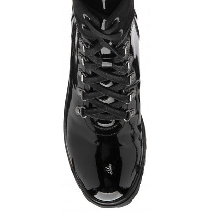  Black Patent Alder Zip-Up Ankle Boots | Lotus