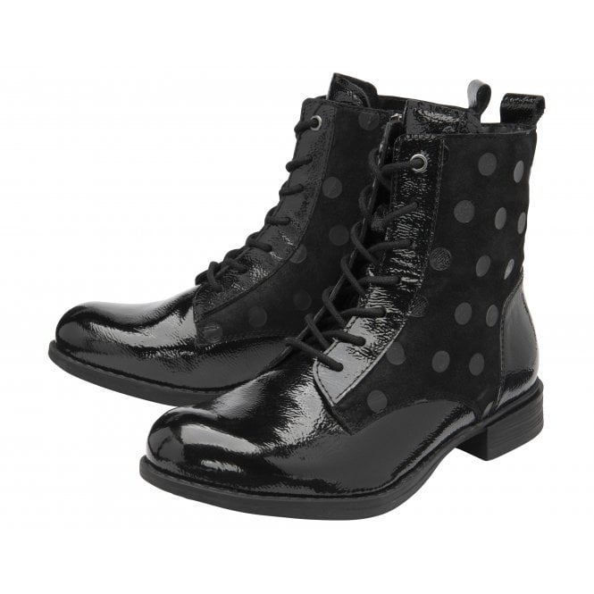  Black Patent Leather Hawaii Ankle Boots | Lotus