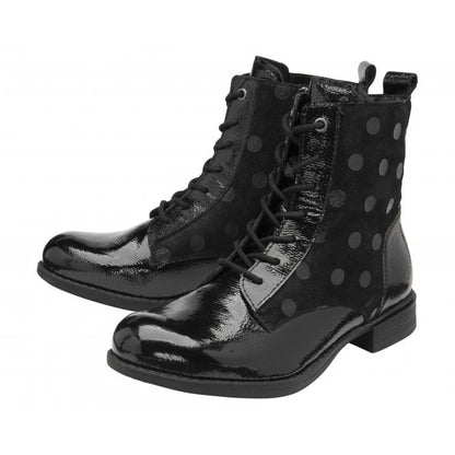  Black Patent Leather Hawaii Ankle Boots | Lotus
