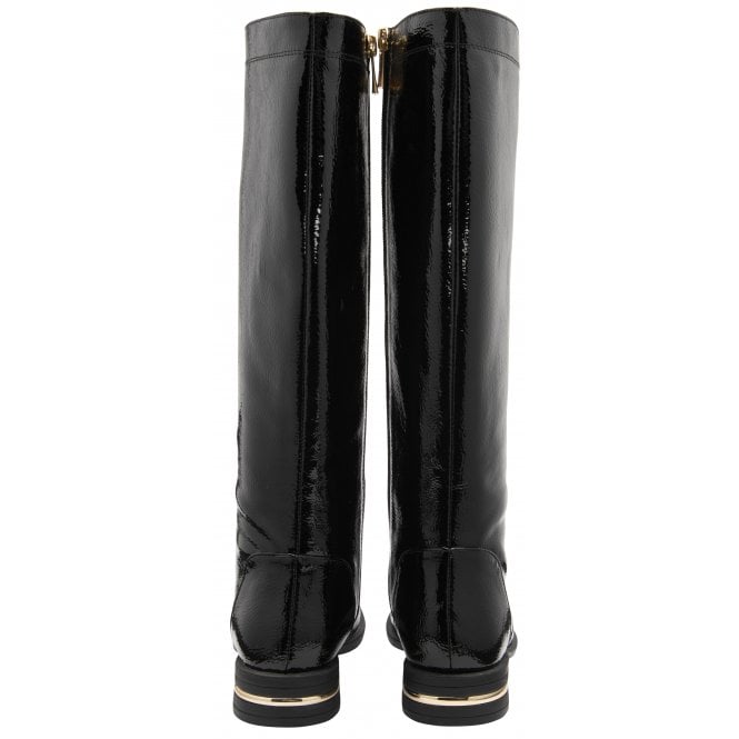  Black Patent Lisa Knee High Boots | Lotus 