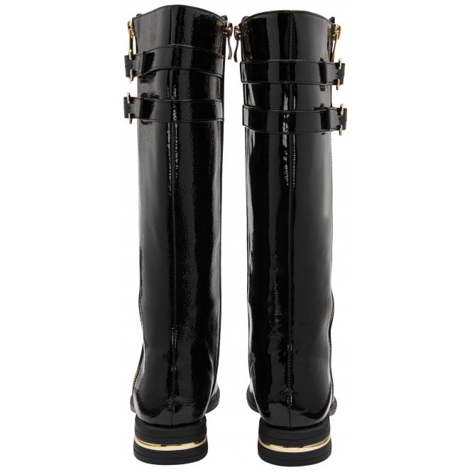  Black Patent Louella Knee High Boots | Lotus