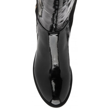  Black Patent Louella Knee High Boots | Lotus