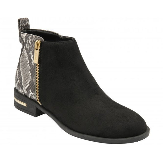  Black & Snake-Print Anneka Ankle Boots | Lotus