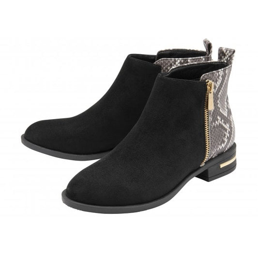  Black & Snake-Print Anneka Ankle Boots | Lotus