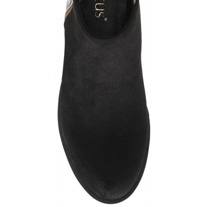  Black & Snake-Print Anneka Ankle Boots | Lotus