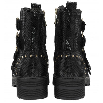  Black Snake-Print Eve Ankle Boots | Lotus