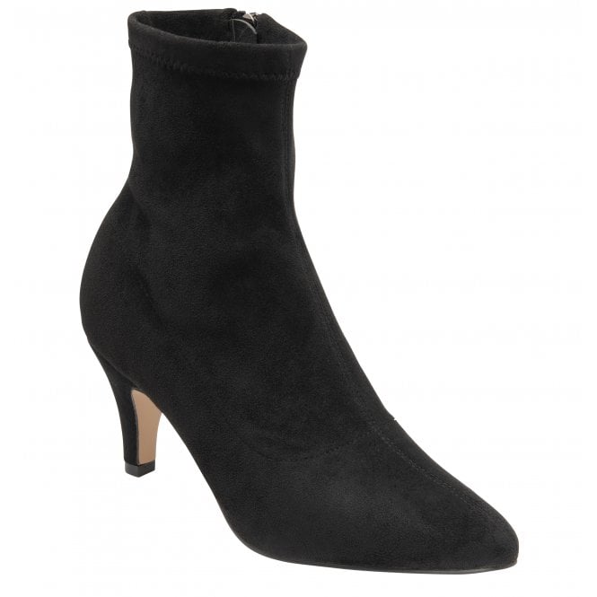  Black-Stretch Microfibre Camilla Ankle Boots | Lotus