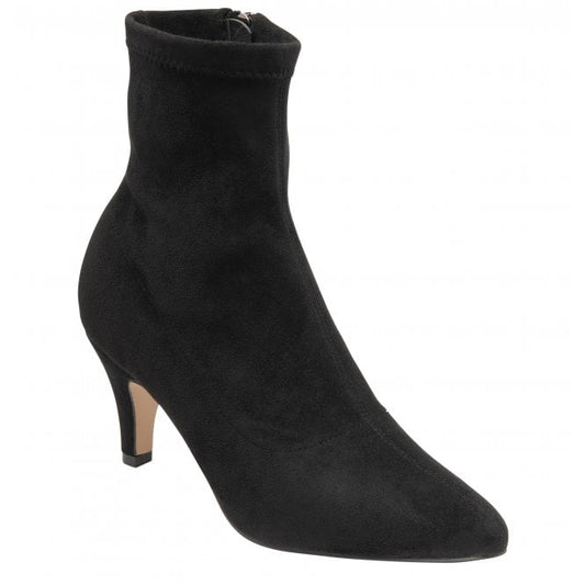  Black-Stretch Microfibre Camilla Ankle Boots | Lotus