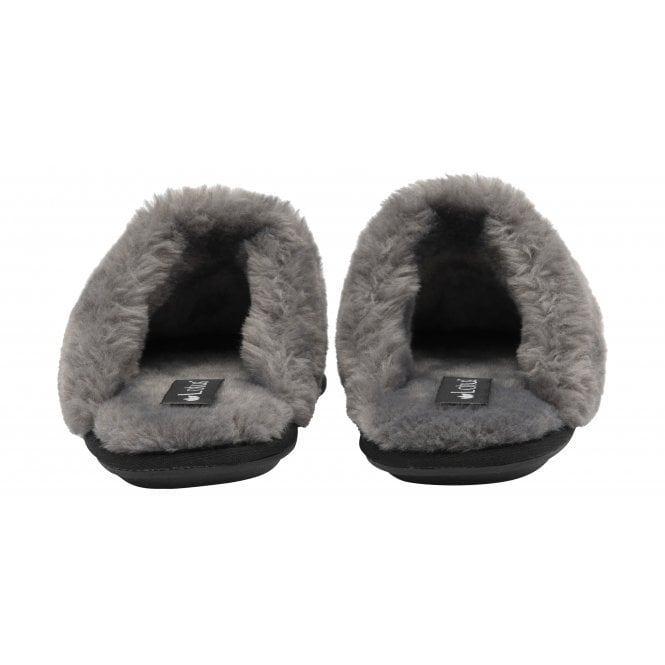  Black Suede Cressida Mule Slippers | Lotus