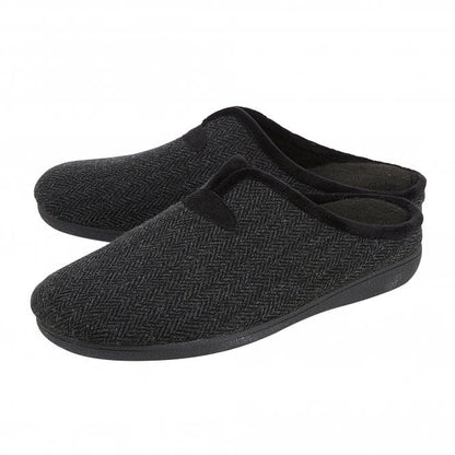  Black Textile Albert Slippers | Lotus