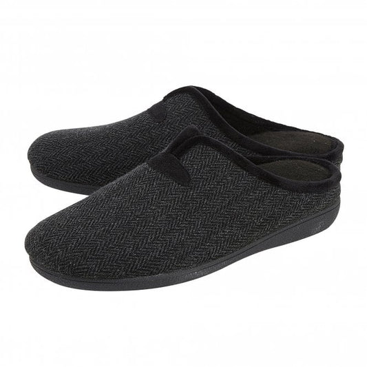  Black Textile Albert Slippers | Lotus