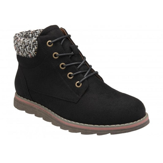  Black Textile Cedar Ankle Boots | Lotus