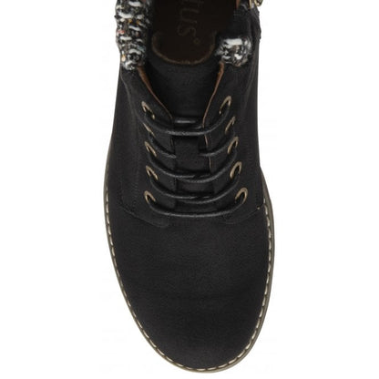  Black Textile Cedar Ankle Boots | Lotus