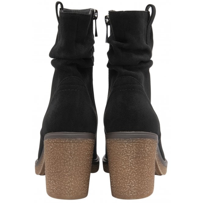  Black Textile Danica Heeled Ankle Boots | Lotus