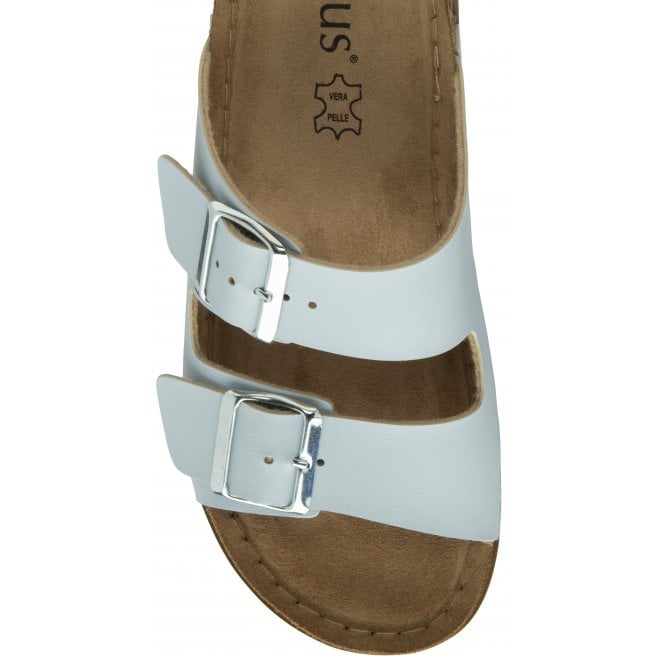  Blue Cortona Open-Toe Mule Sandals | Lotus