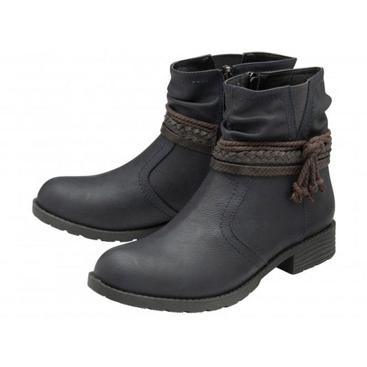  Blue Dana Zip-Up Ankle Boots | Lotus