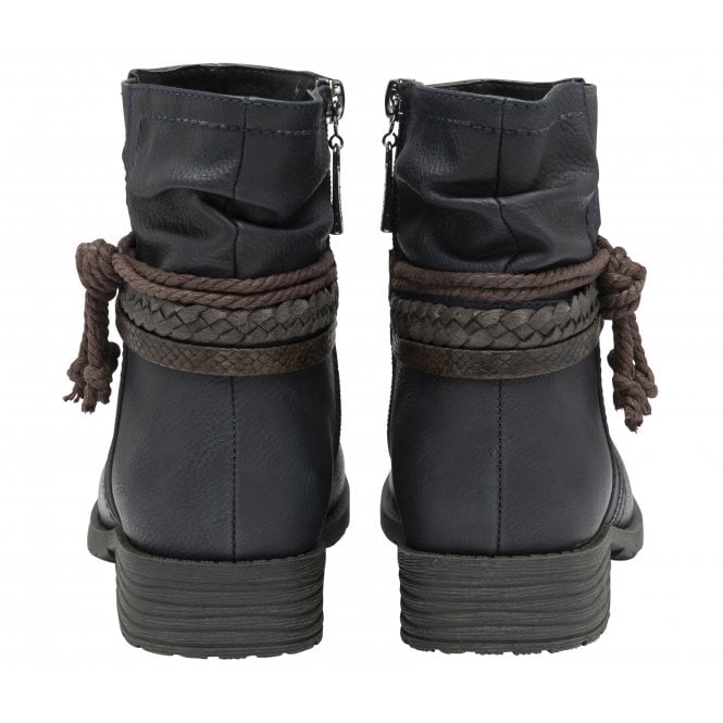  Blue Dana Zip-Up Ankle Boots | Lotus