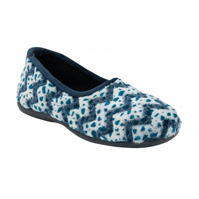  Blue Textile Tammy Full Shoe Slippers | Lotus