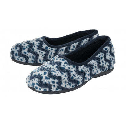  Blue Textile Tammy Full Shoe Slippers | Lotus