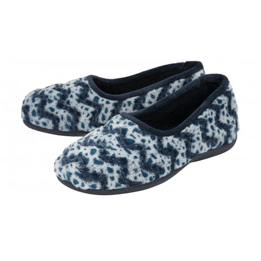  Blue Textile Tammy Full Shoe Slippers | Lotus