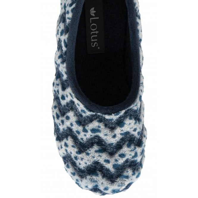  Blue Textile Tammy Full Shoe Slippers | Lotus