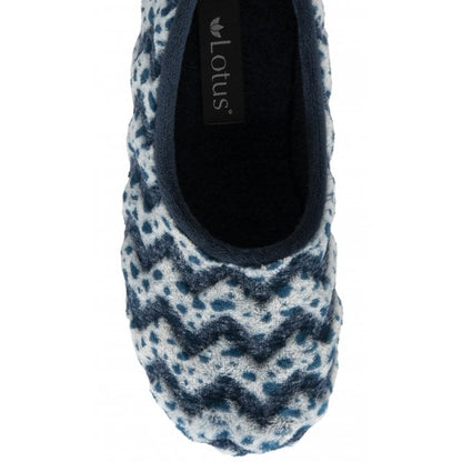  Blue Textile Tammy Full Shoe Slippers | Lotus