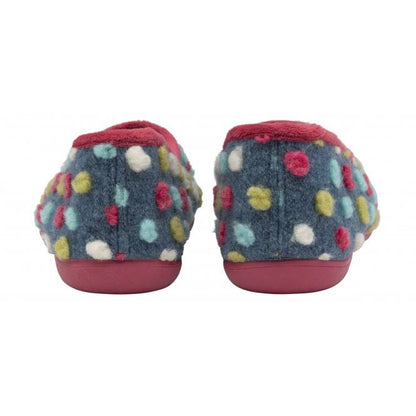  Blue Zoe Textile Pom-Pom Slippers | Lotus