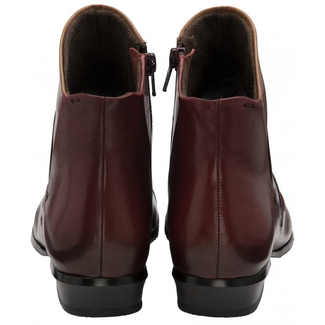  Bordo Multi-Leather Bethan Zip-Up Ankle Boots | Lotus