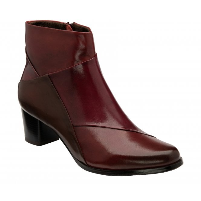  Bordo Multi-Leather Booker Heeled Ankle Boots | Lotus