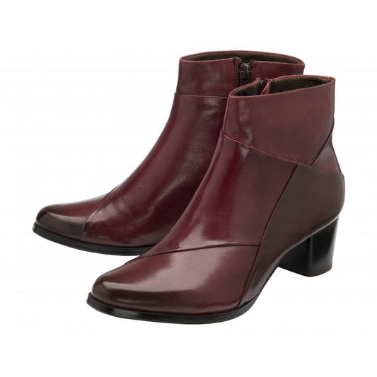  Bordo Multi-Leather Booker Heeled Ankle Boots | Lotus